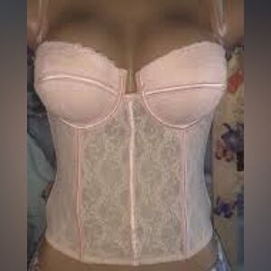 Women’s Size 36B Corset Light Pink Lace Longline Bustier